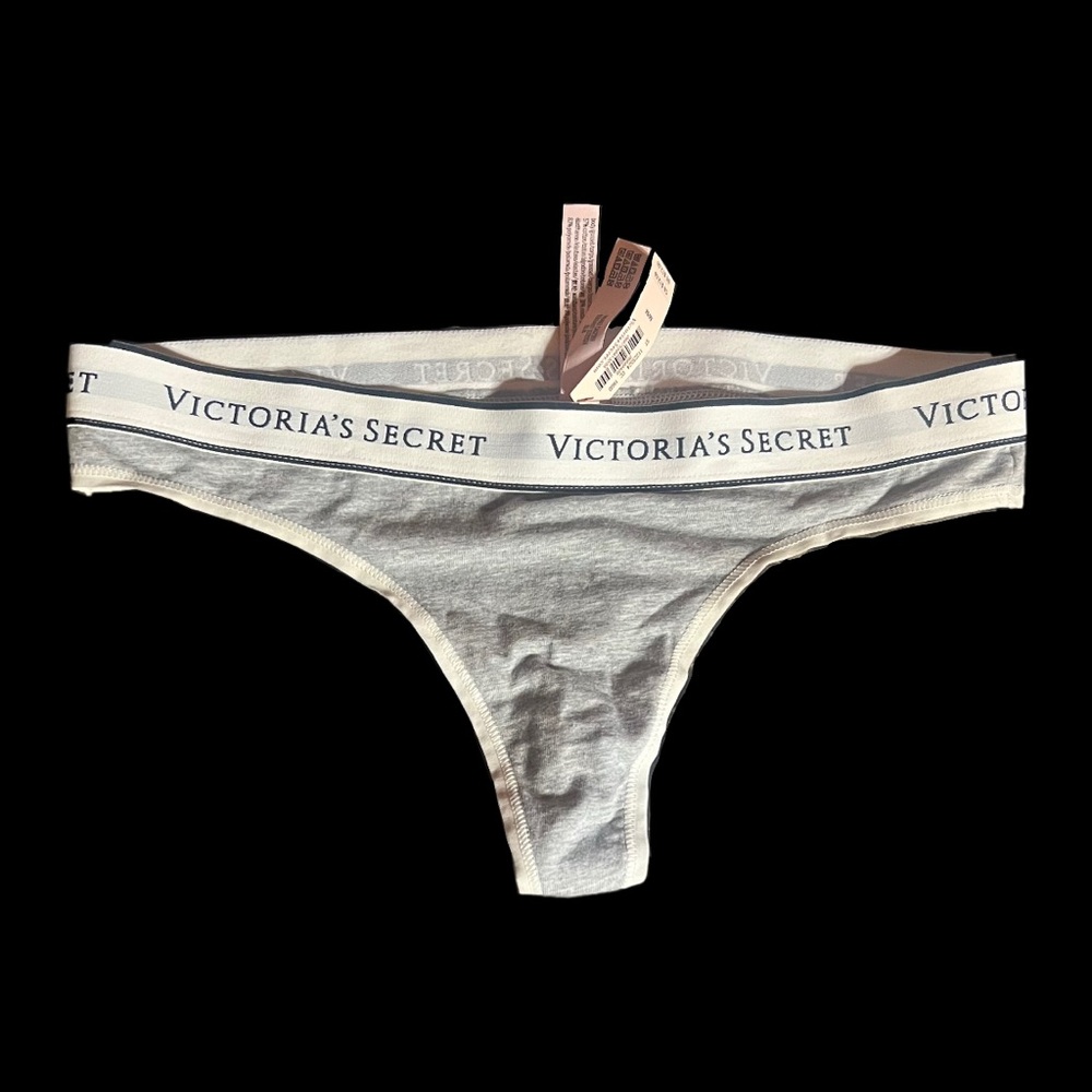 BRAND NEW Victoria’s secret thick band cotton grey thong NWT